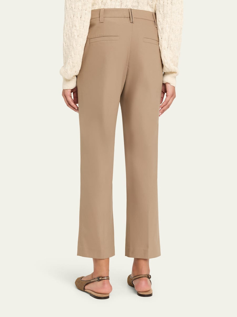 Stretch Cotton Gabardine Crop Cigarette Pants 3
