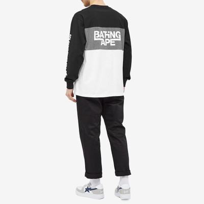 A BATHING APE® A Bathing Ape Long Sleeve Colour Block Relaxed Tee outlook