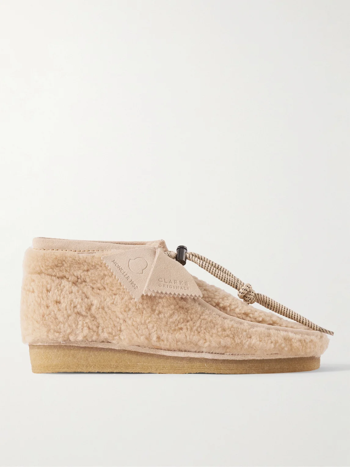 Clarks 2 Moncler 1952 Wallabee Suede-Trimmed Fleece Chukka Boots - 1