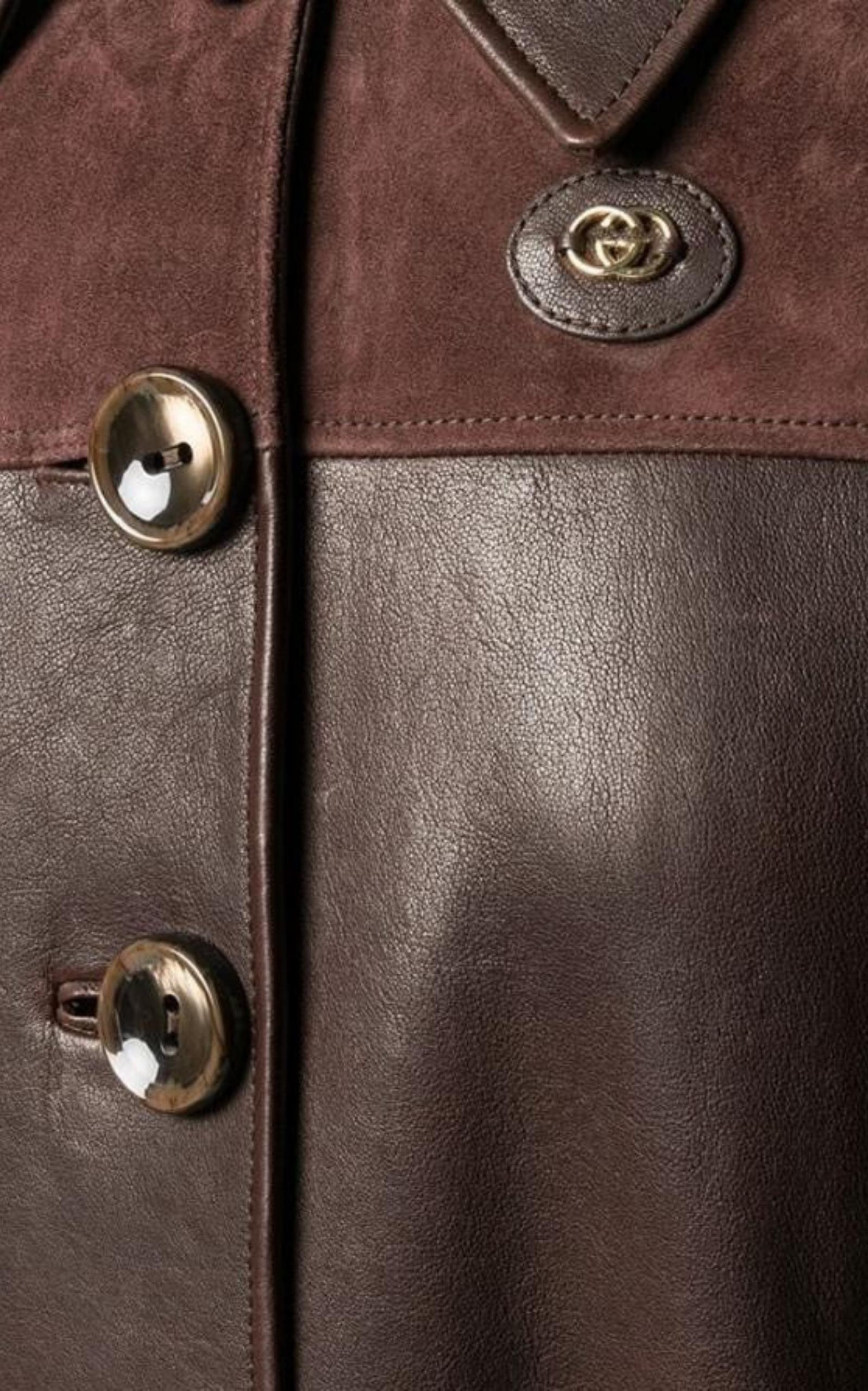 GG-logo Leather And Suede Cape - 7