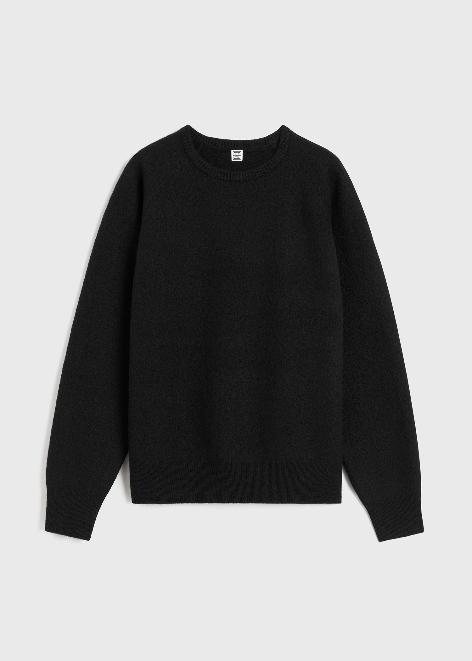 Crew-neck wool knit black - 1