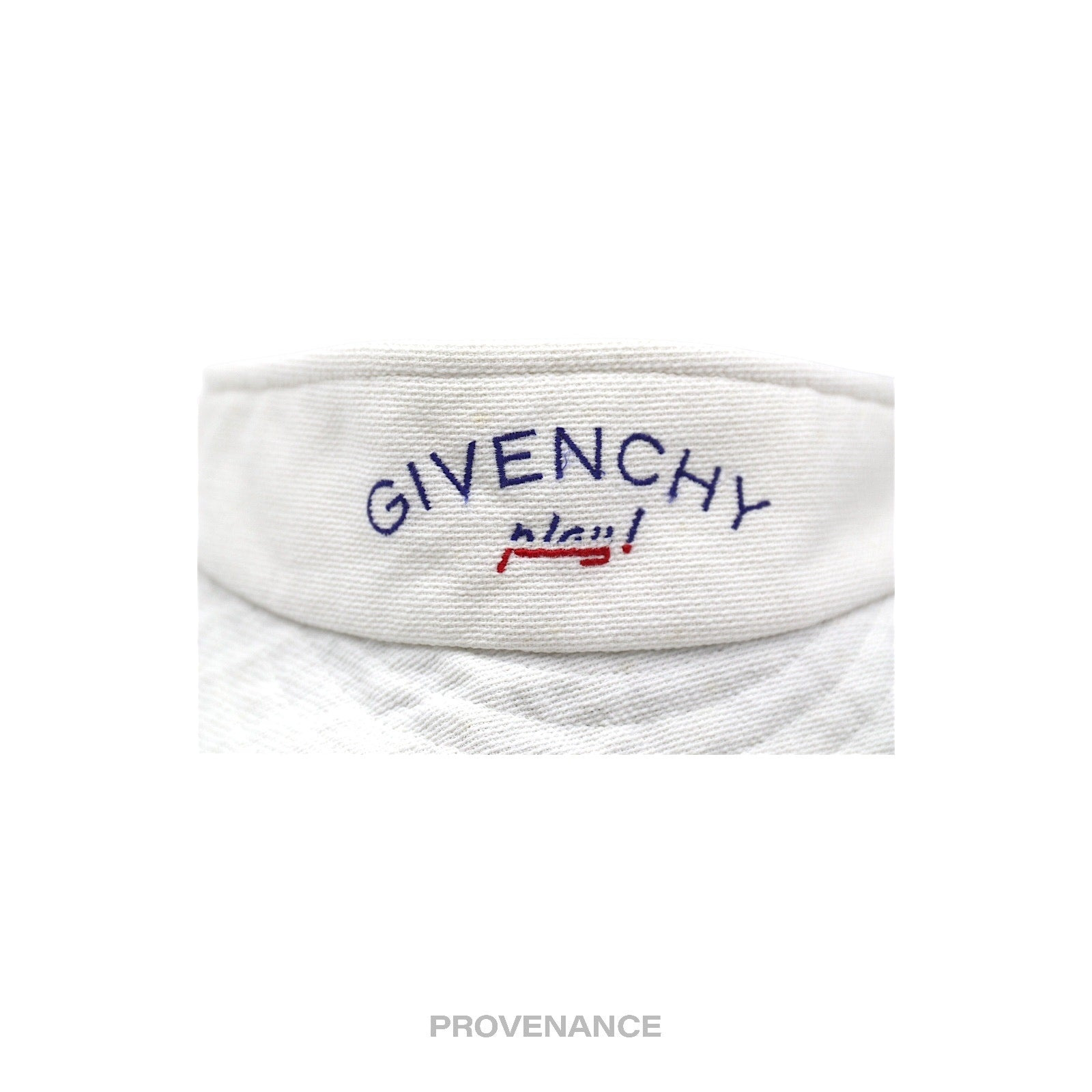 Givenchy Play Logo Embroidered Visor - White/Blue - 8
