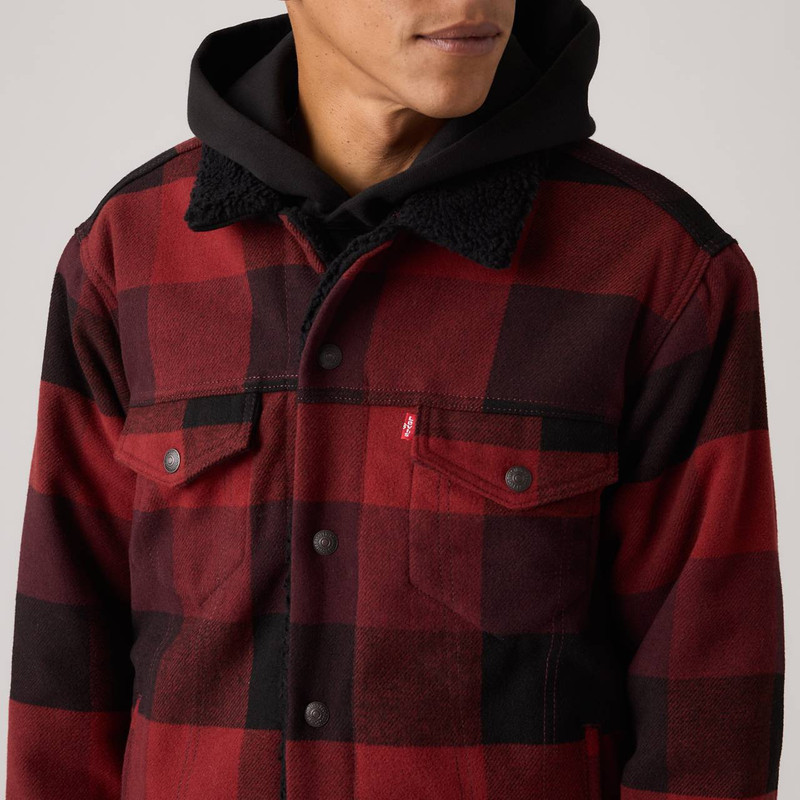 Levi's RELAXED FIT SHERPA PLAID TRUCKER JACKET outlook