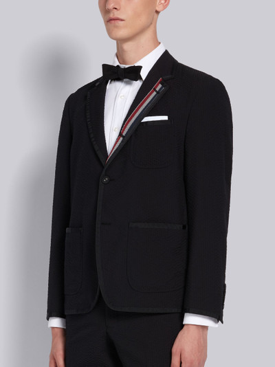 Thom Browne Black Seersucker RWB Engineered Sack Sport Coat outlook