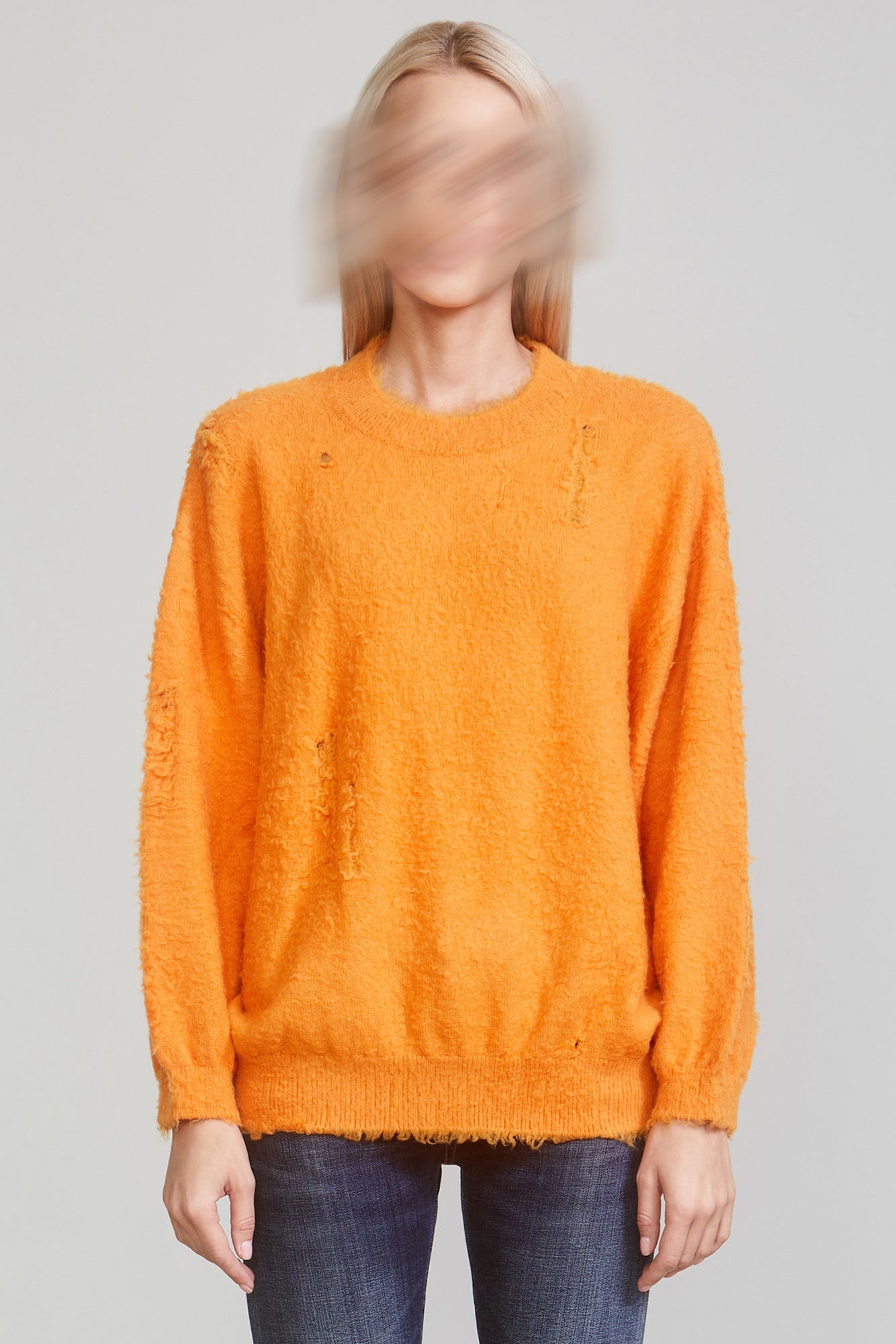 SHAGGY OVERSIZED SWEATER - ORANGE - 2