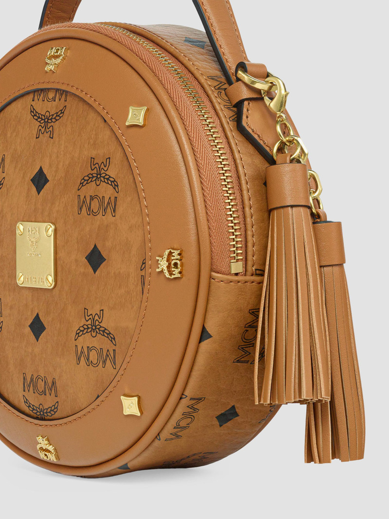 Women's Pina Faux Visetos Leather Crossbody Bag - Cognac 3