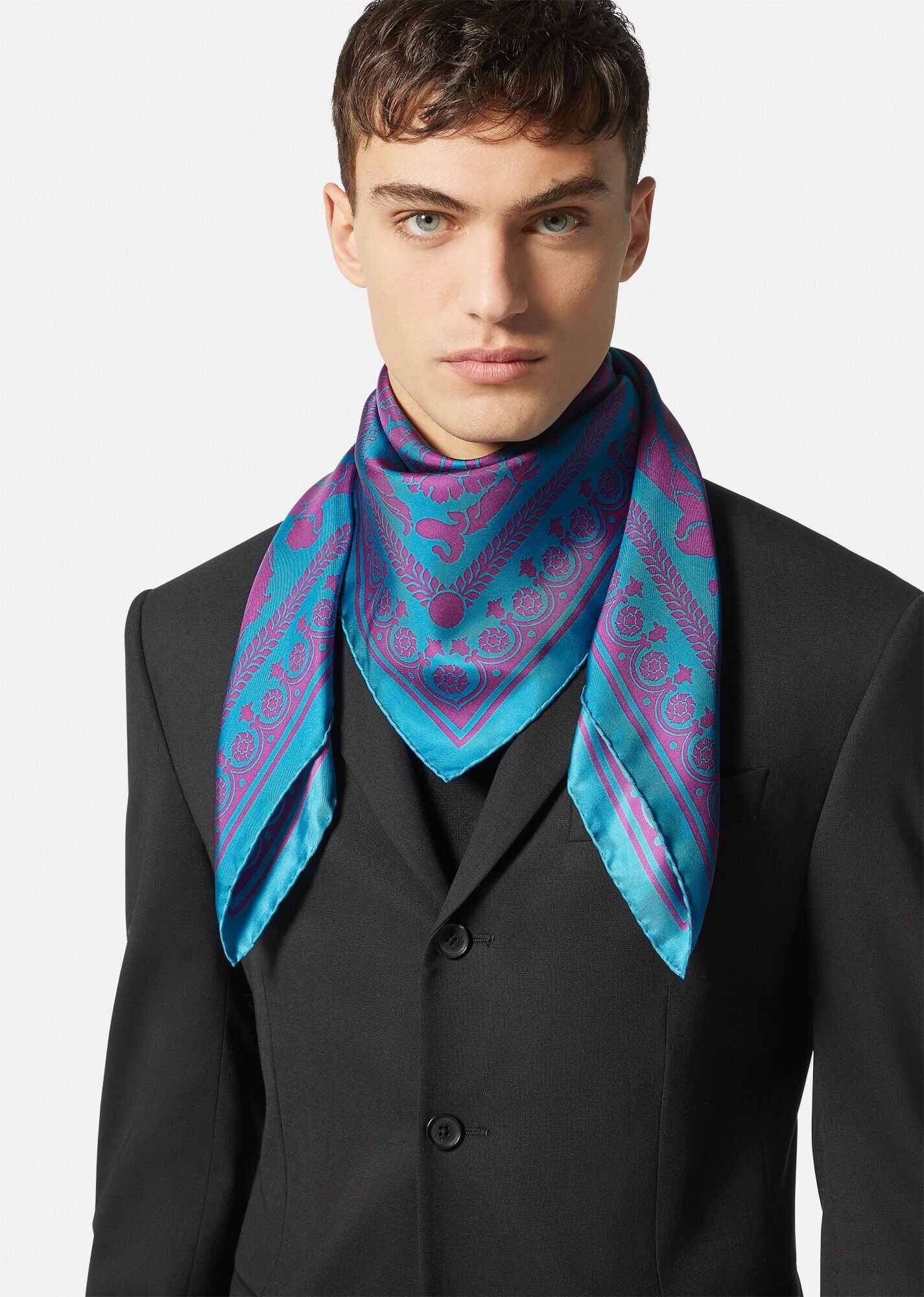 Barocco Silhouette Silk Foulard - 3