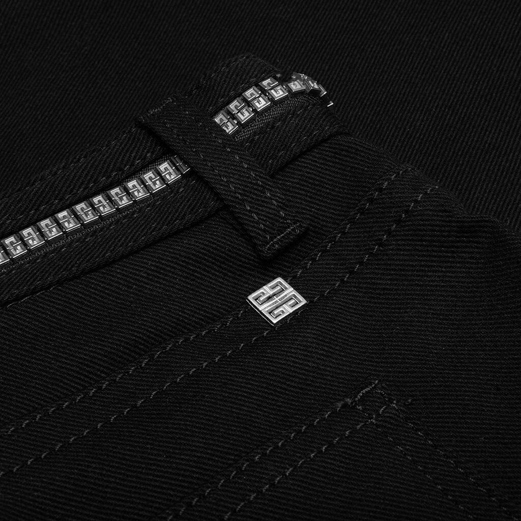GIVENCHY SKINNY DENIM TROUSERS 4G ZIP - BLACK - 4