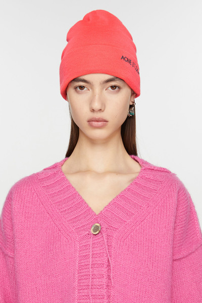Acne Studios Embroidered logo beanie - Fluo pink outlook