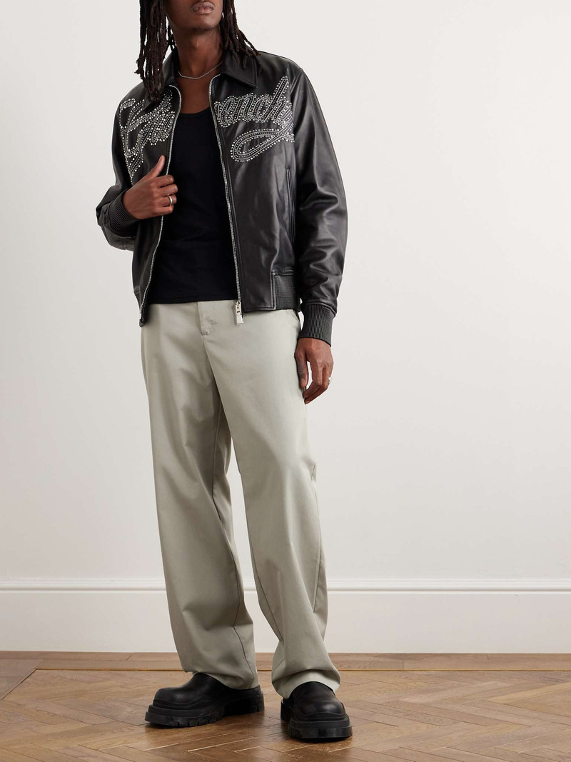 Givenchy Straight-Leg Logo-Appliquéd Twill Trousers outlook