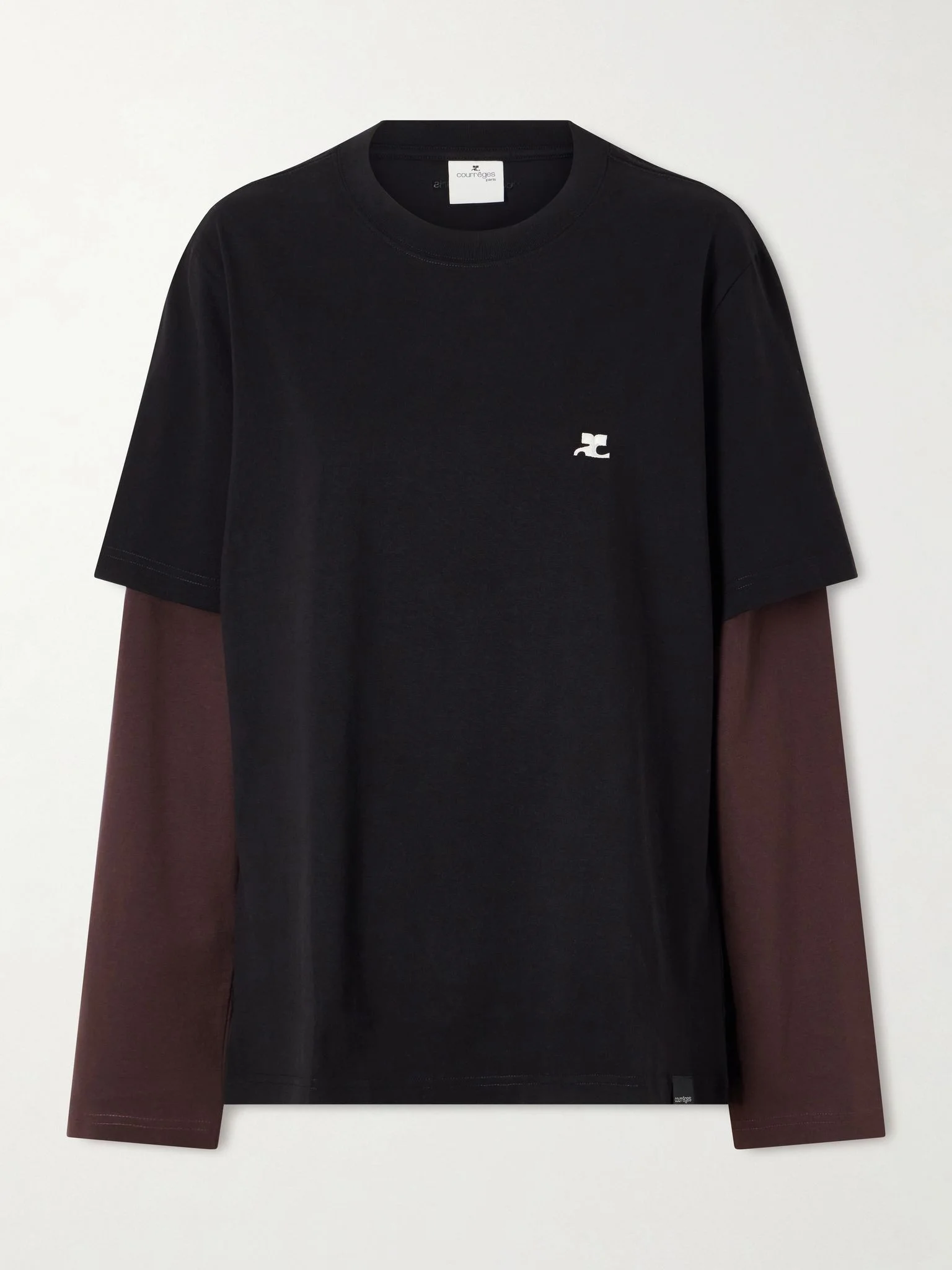 Logo-embroidered cotton-jersey T-shirt Black - 1