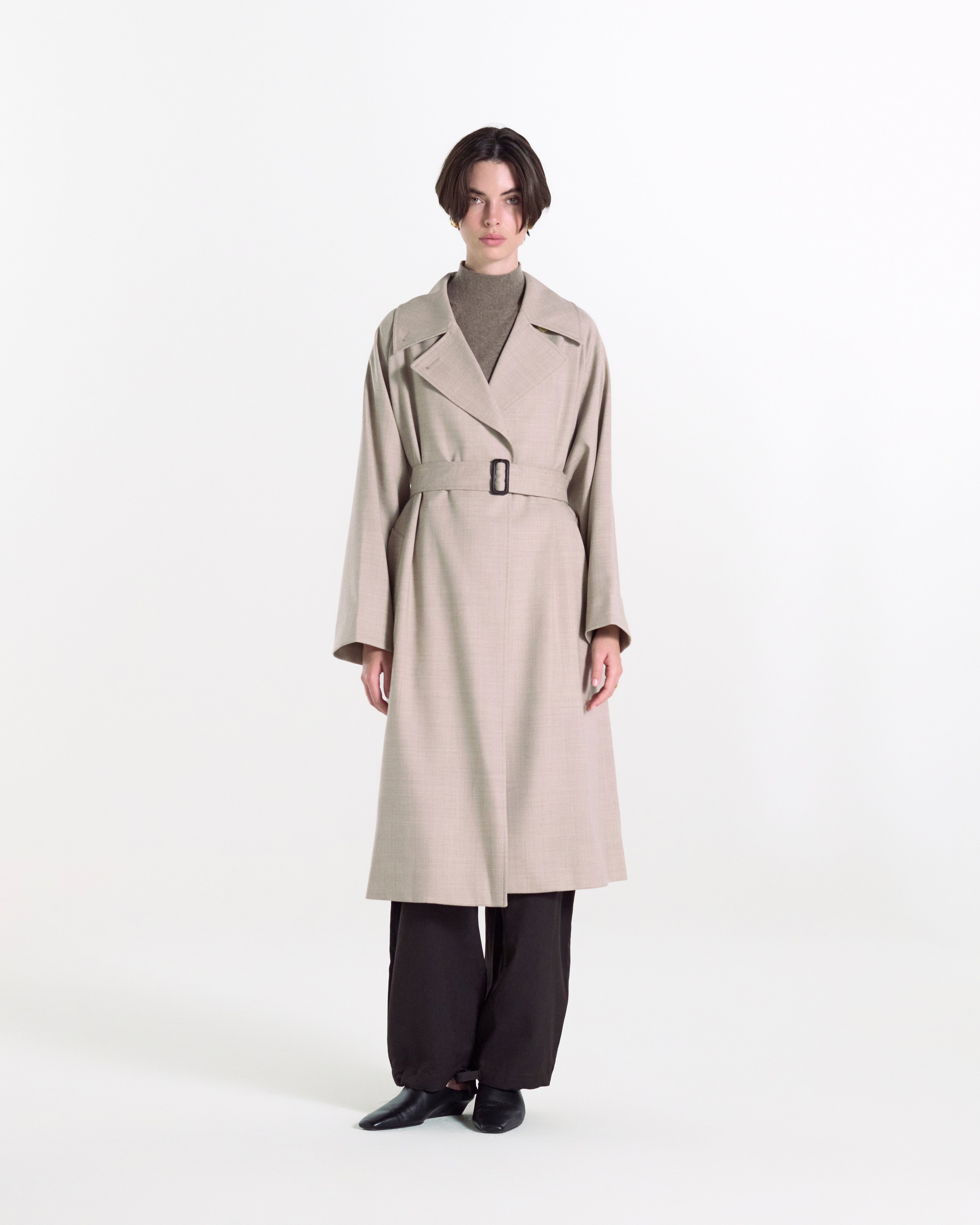 Laggan Belted Wool Gabardine Trench Coat - 5