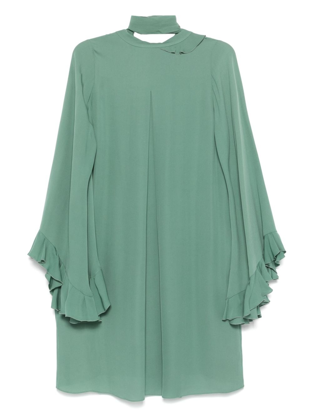 ruffled-detailing georgette midi dress - 2