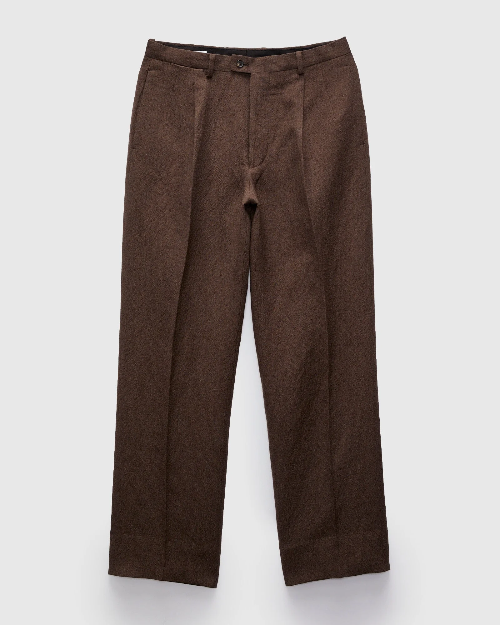 Wool Hemp Neutral Trousers in Brown - 1