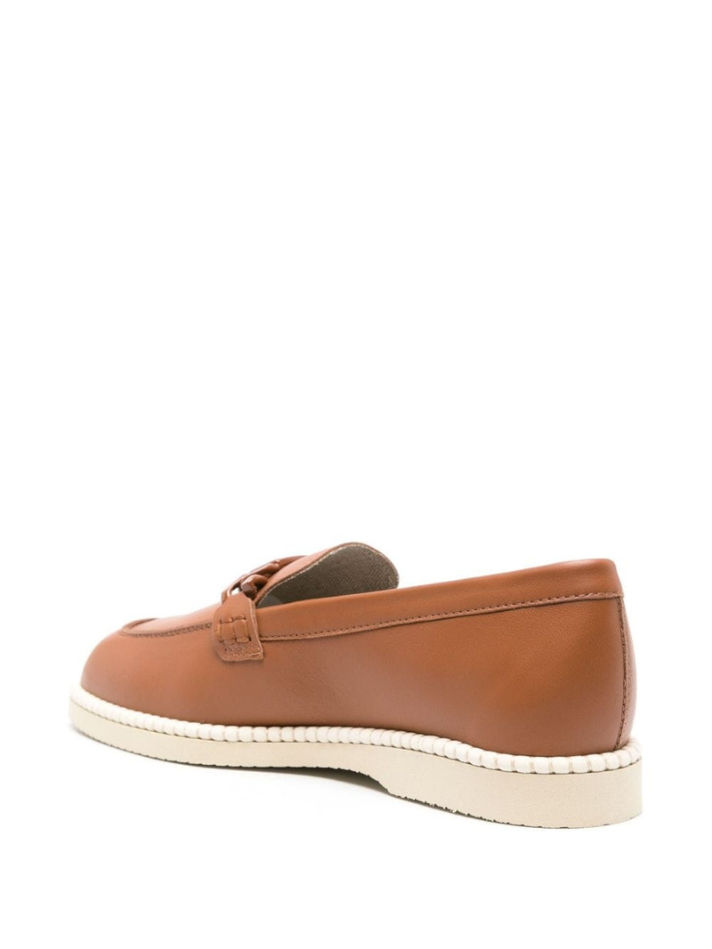 logo-buckle leather loafers 3