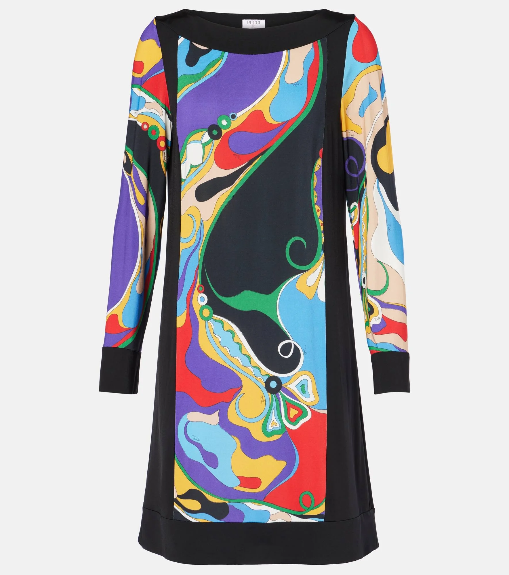 Orchidee-print mini dress - 1
