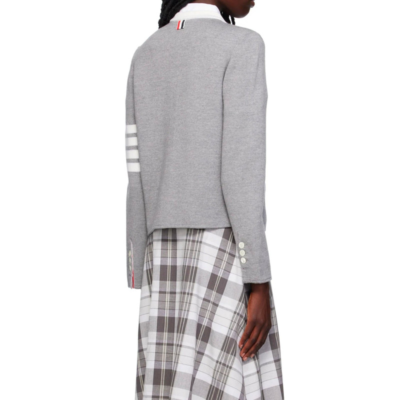 Thom Browne 4- Bar Wool Cardigan Gray Polyamide outlook