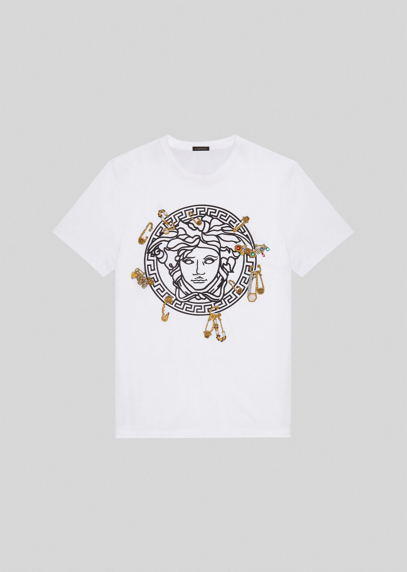 Medusa Safety Pin Embroidered T-Shirt - 1