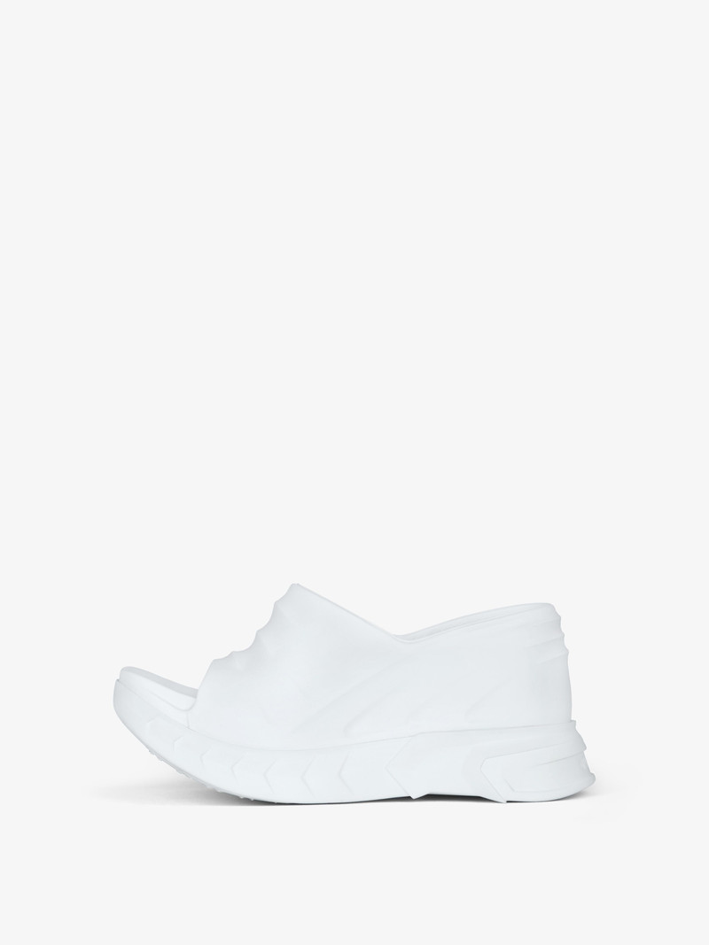 Givenchy MARSHMALLOW WEDGE SANDALS IN RUBBER WITH GIVENCHY LOVE PRINT outlook