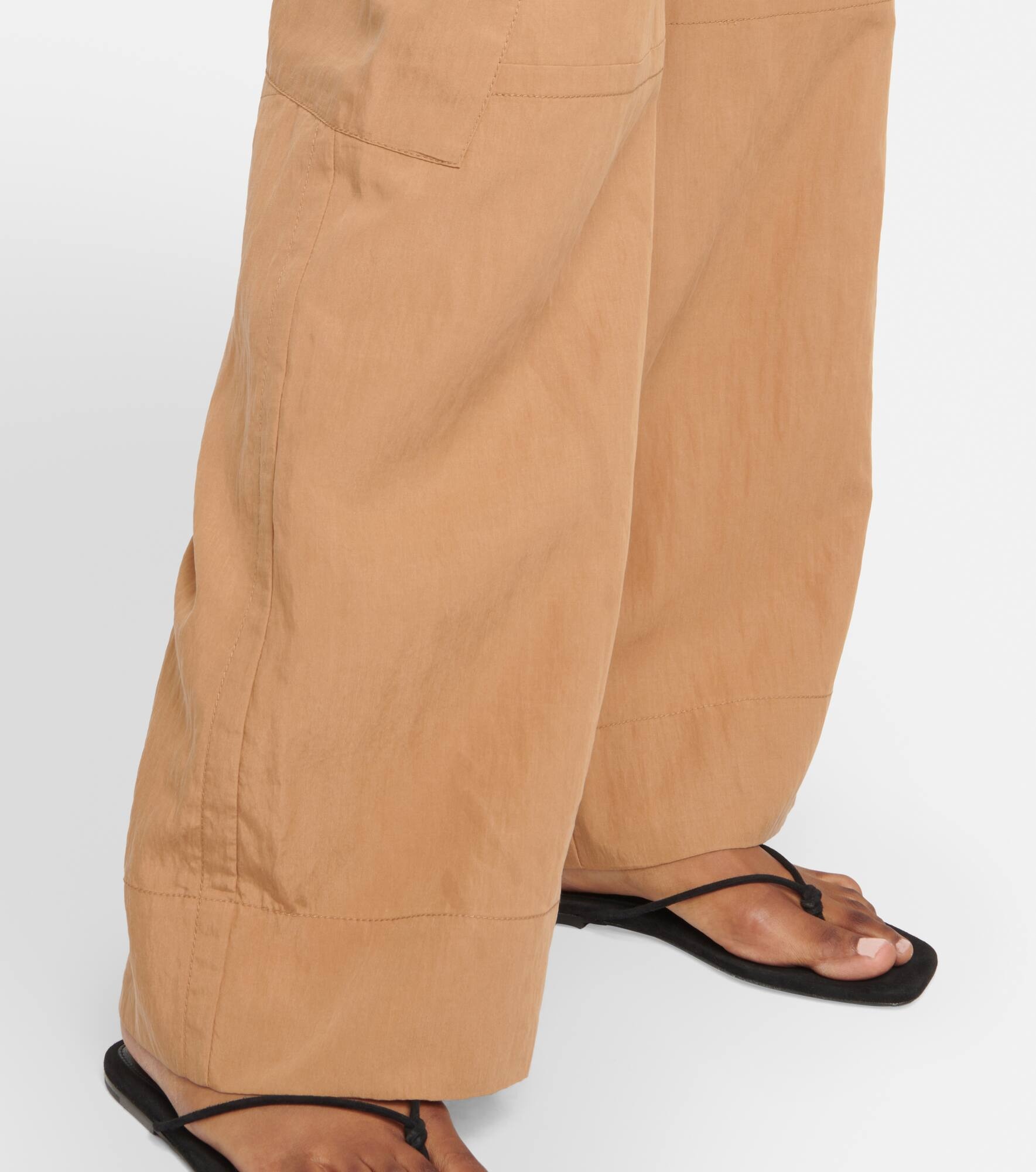 Mid-rise wide cargo pants - 5