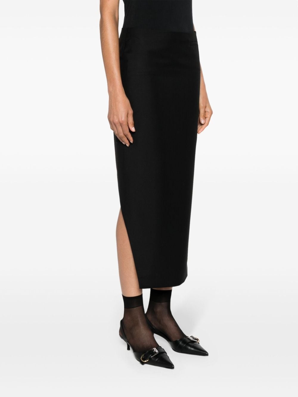 asymmetric pencil skirt - 3