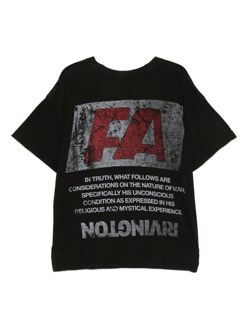 RIVINGTON roi Rebis distressed logo-print T-shirt outlook