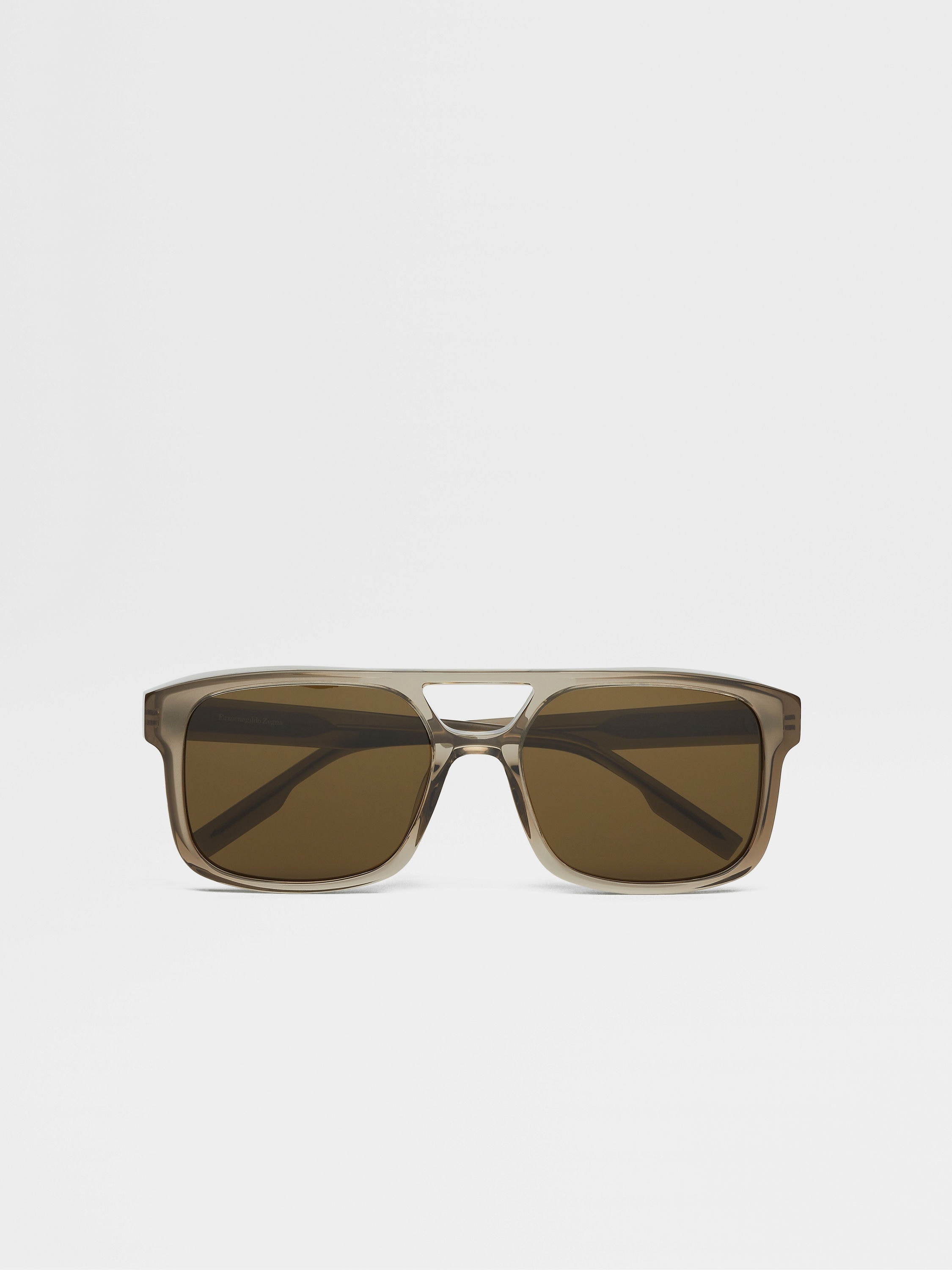 TRANSPARENT BROWN FASHION SHOW SUNGLASSES - 1