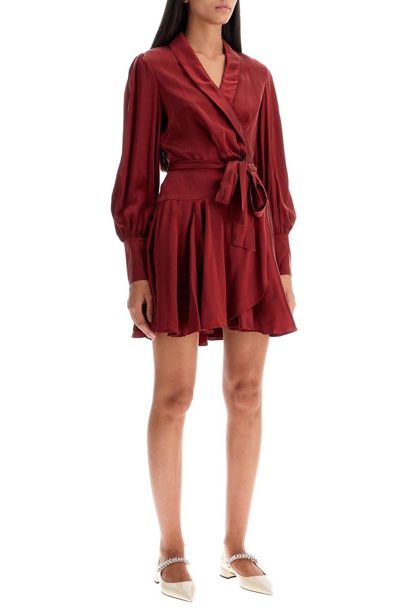 Zimmermann Silk Wrap Mini Dress With Nine Words - 2