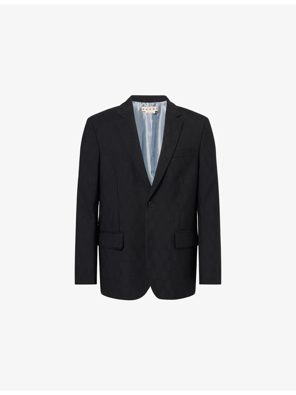 Geometric Jacquard Notch-Lapels Wool Jacket - 1