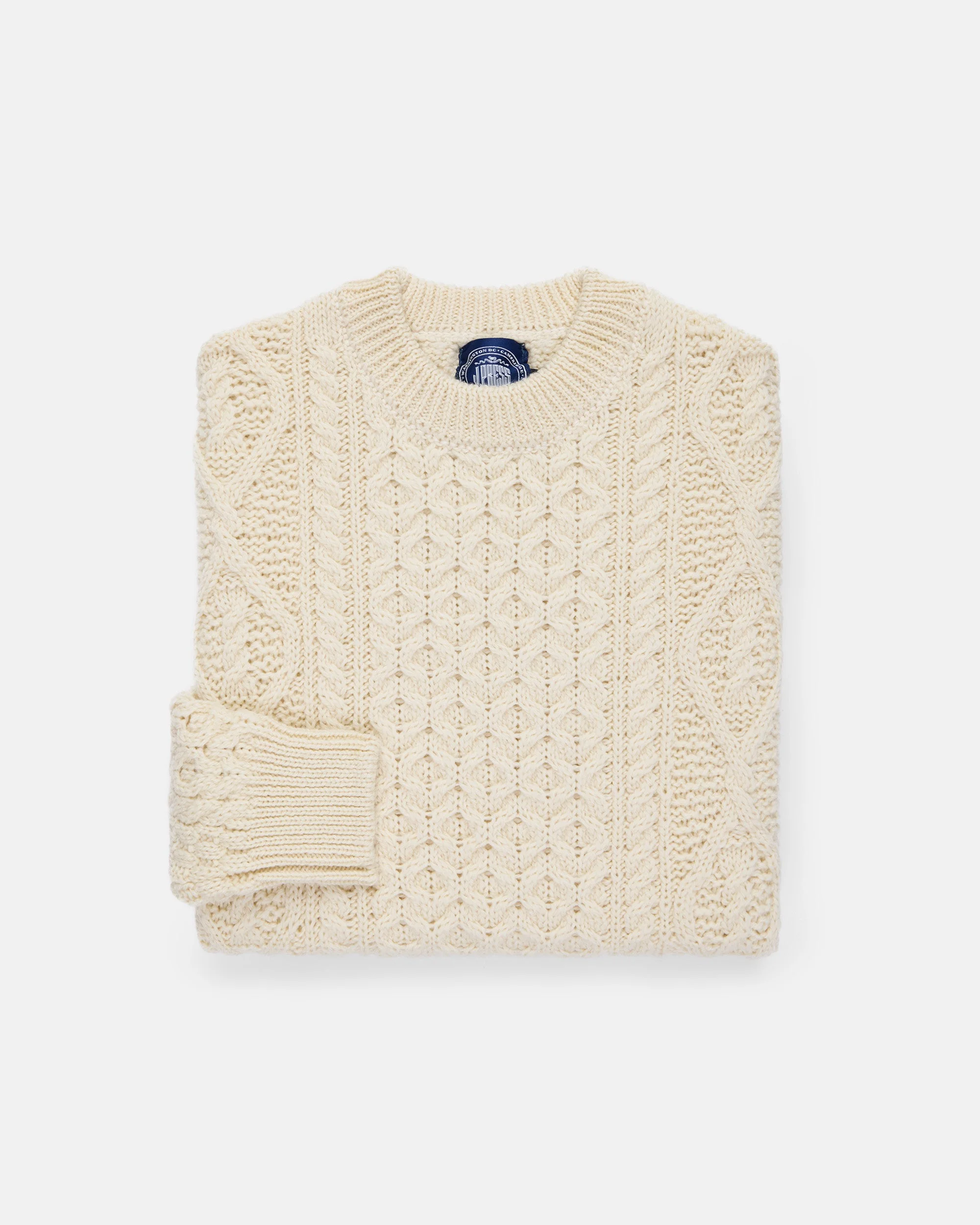 MADE-IN-IRELAND NATURAL ARAN FISHERMAN'S SWEATER - 1