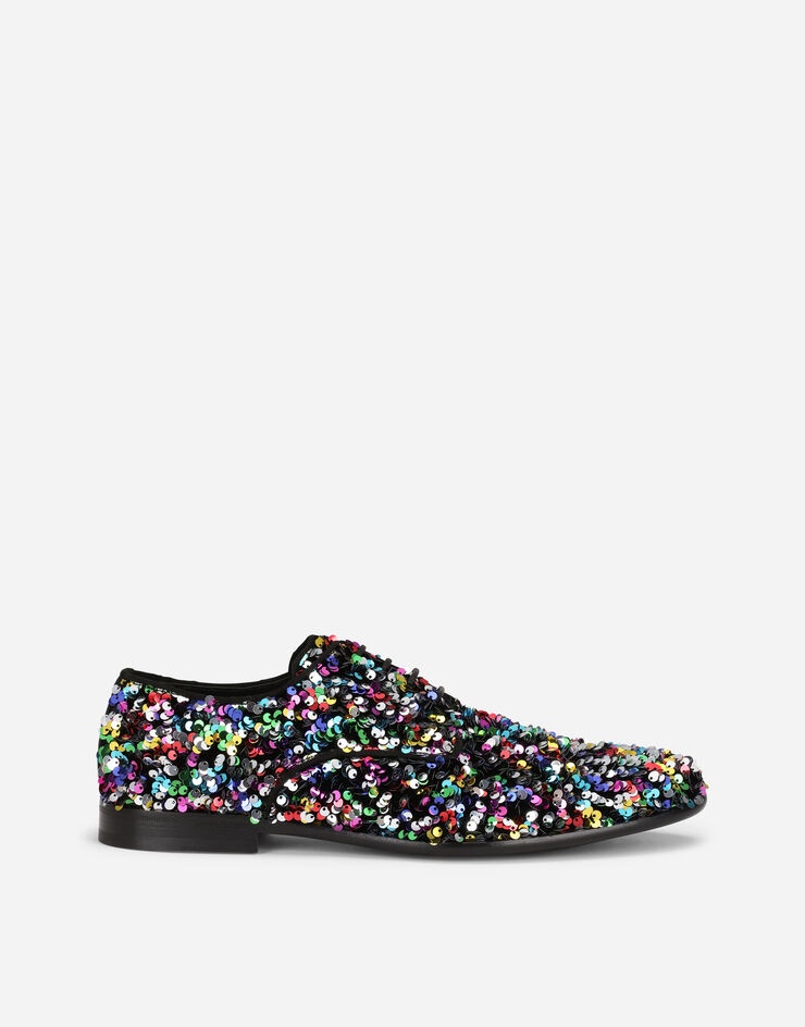 Velvet Raffaello Derby shoes with all-over sequins - 1