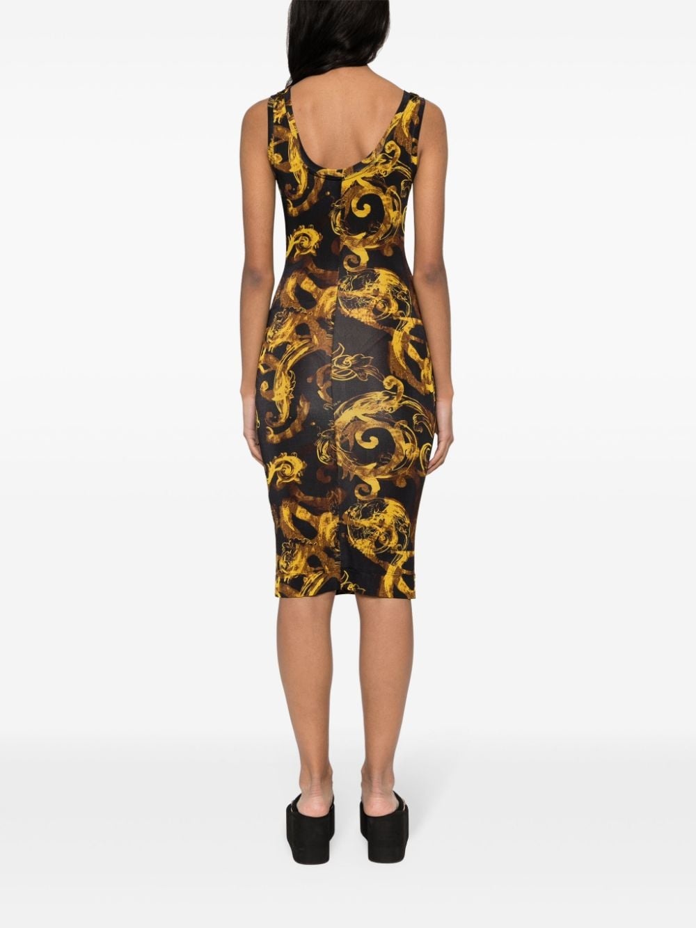 Watercolour Couture-print midi dress - 4