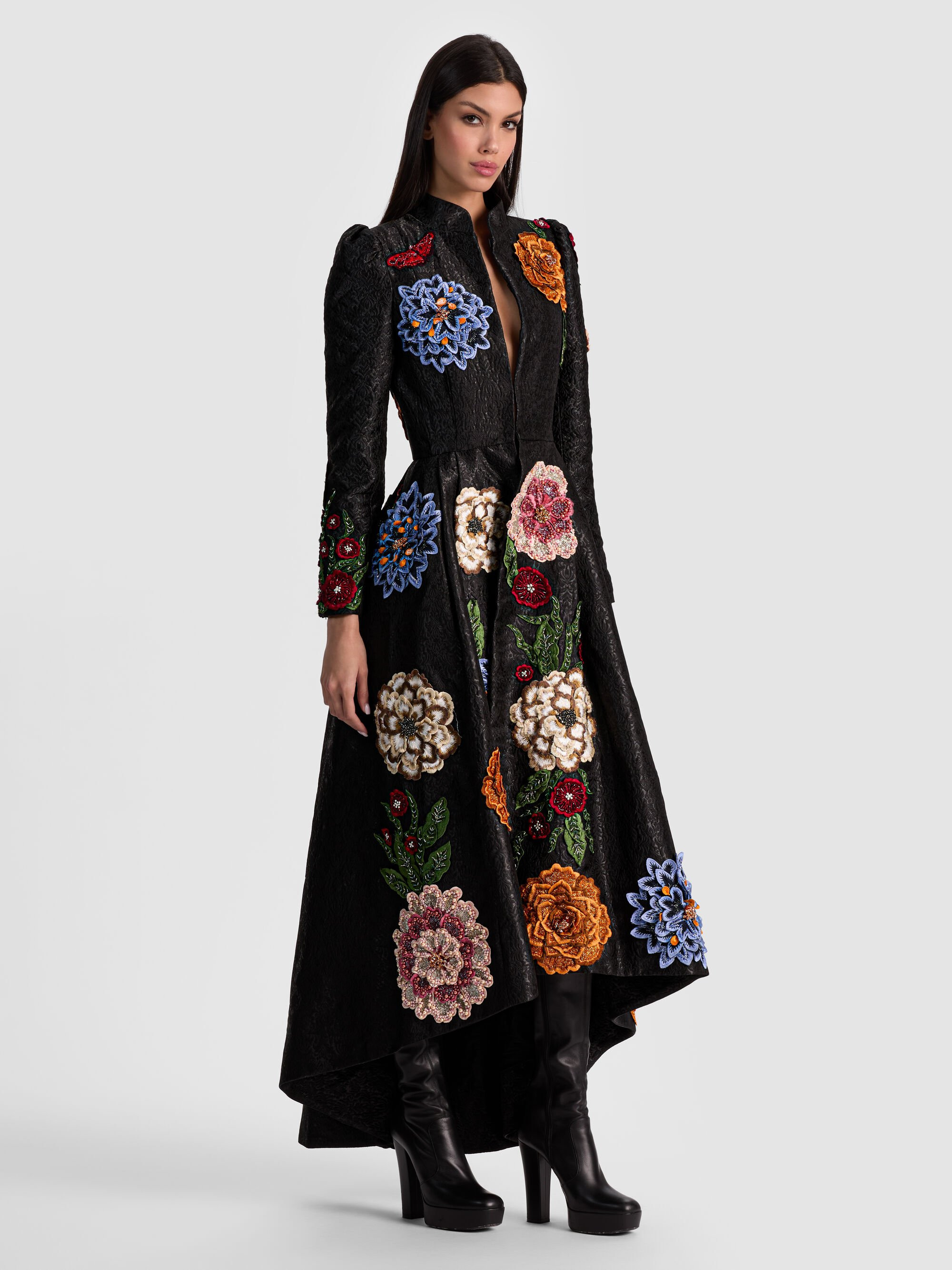 RENATA EMBELLISHED MAXI COAT - 3