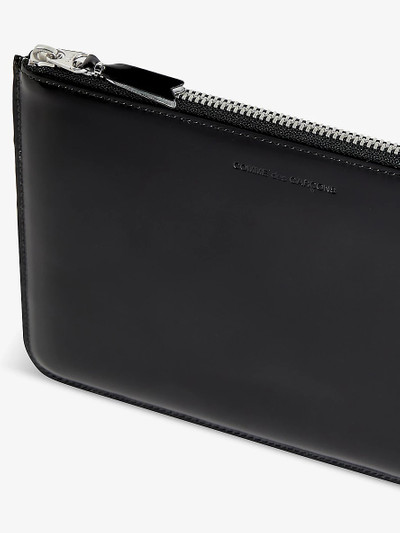 Comme Des Garçons Brand-embossed rectangular leather pouch outlook