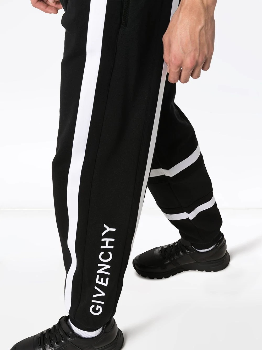 logo-embroidered striped track pants - 5