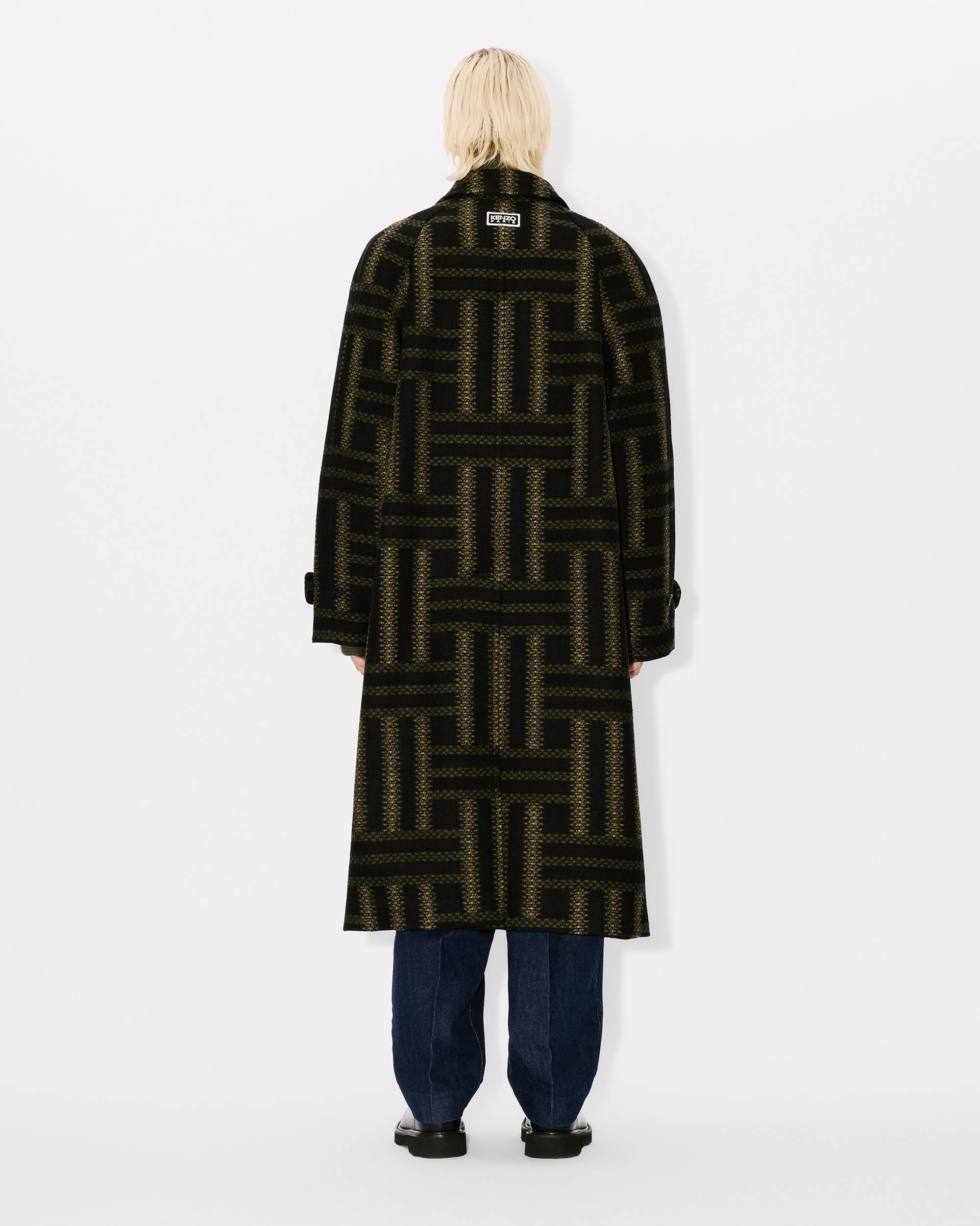 'KENZO Weave' wool overcoat - 4