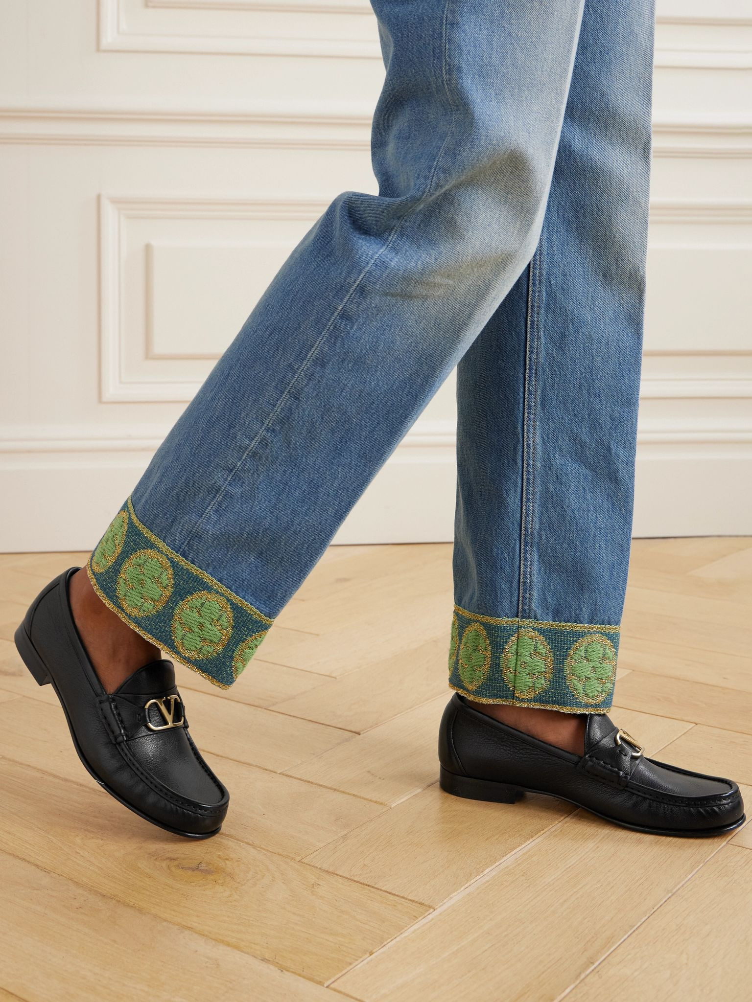 VLogo Signature 20 leather loafers Black - 2