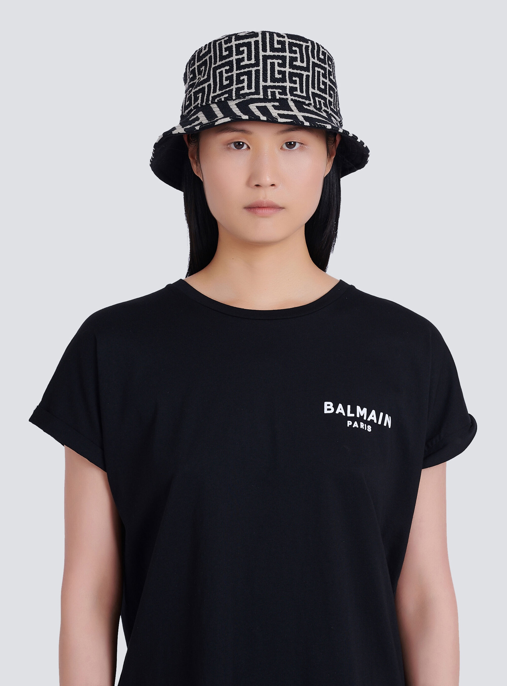 Jacquard bucket hat with Balmain monogram - 2