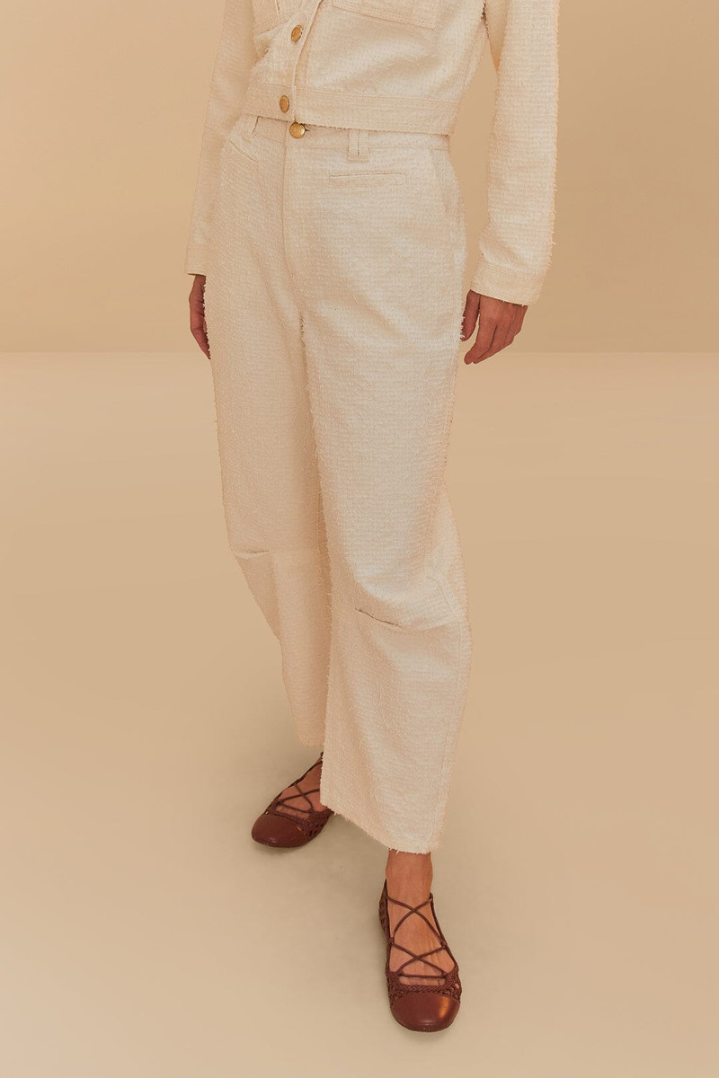 FARM RIO Off-White Twill Laser Carpenter Pants outlook