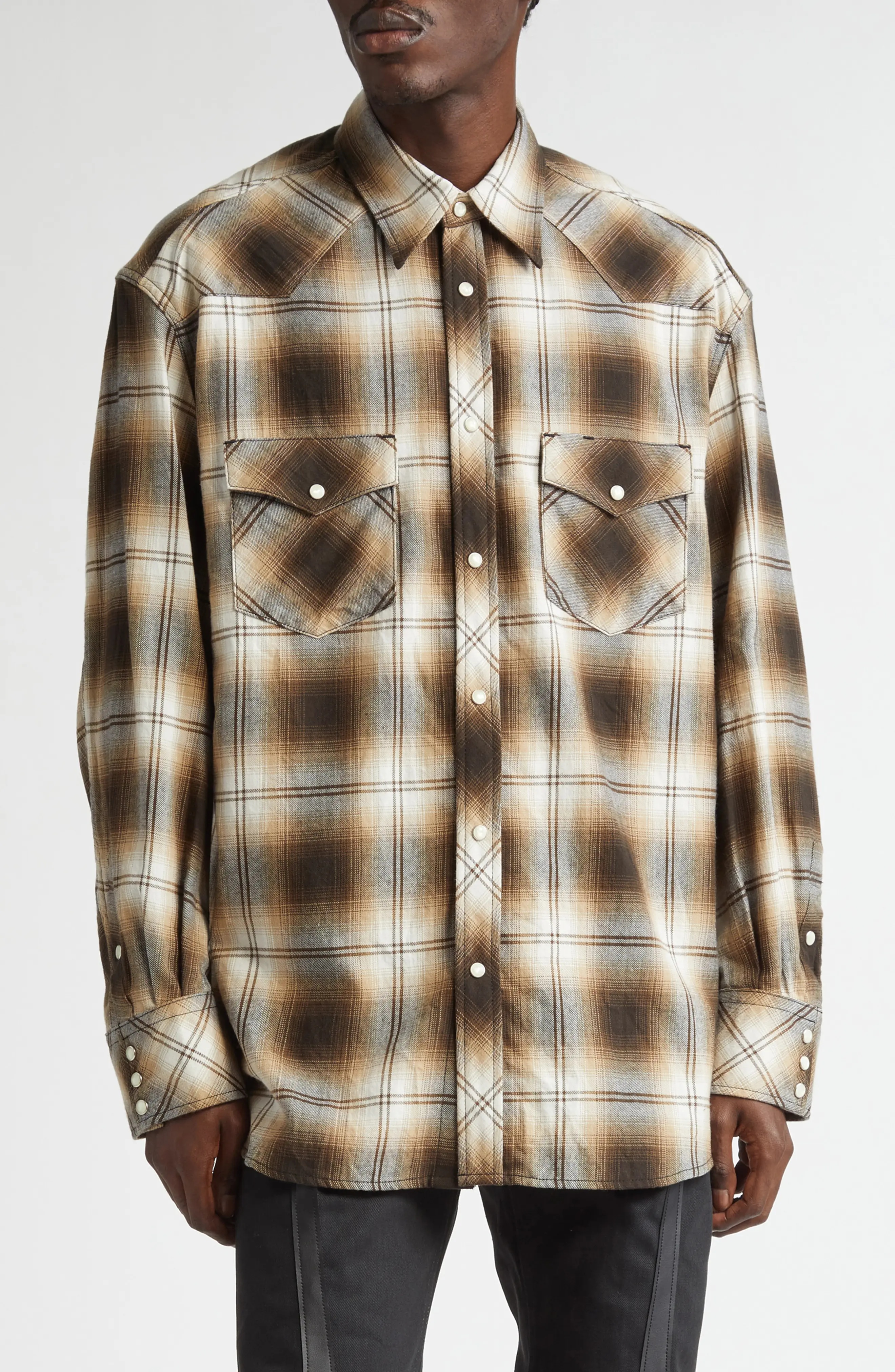 x Rafu Plaid Snap-Up Western Shirt - 1