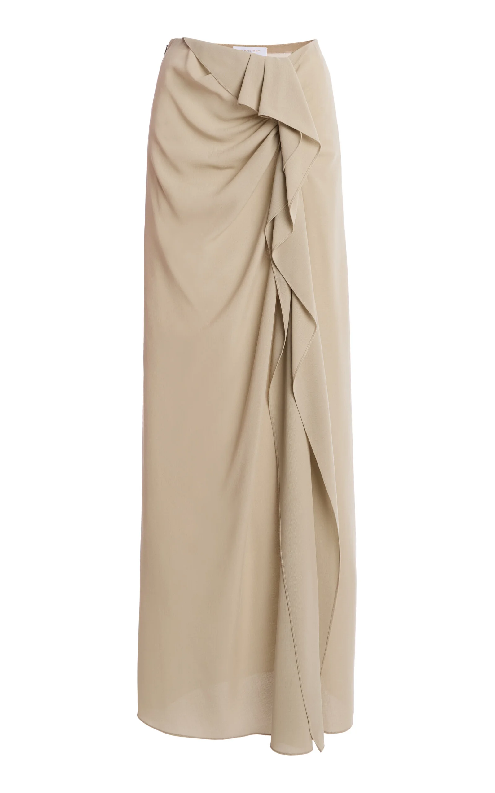 Draped Wool Maxi Skirt neutral - 1