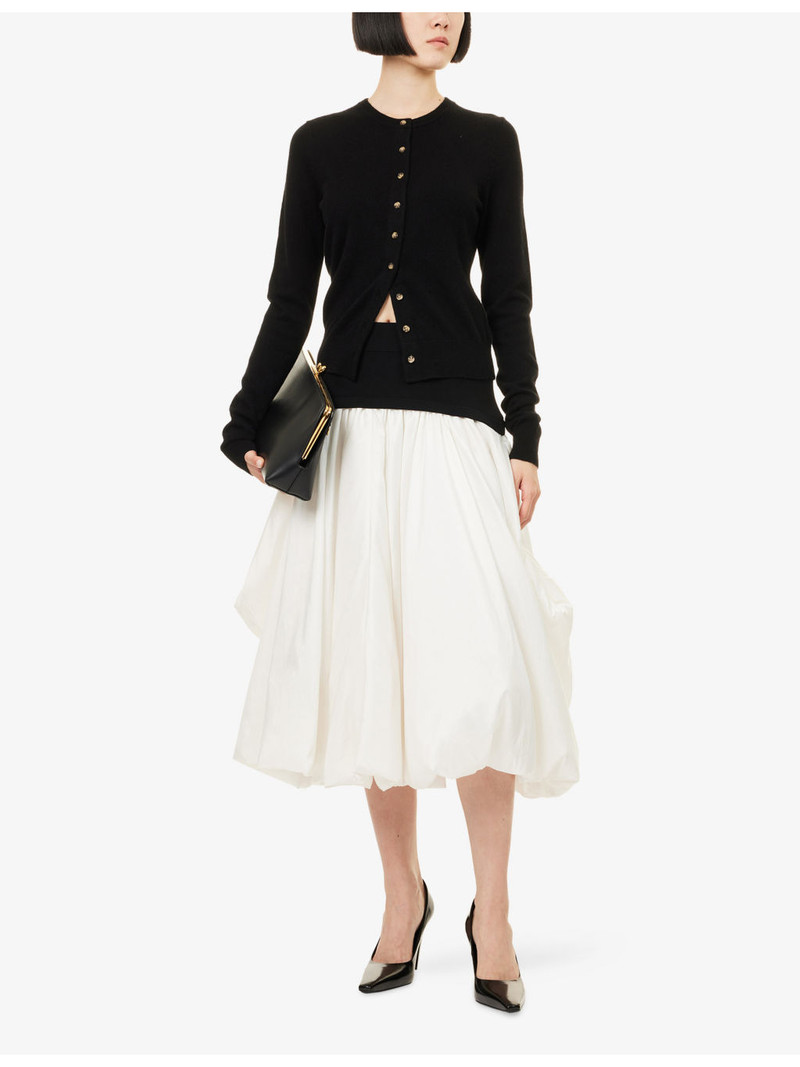 SIMKHAI Corinn Puffball Stretch-Woven Midi Skirt outlook