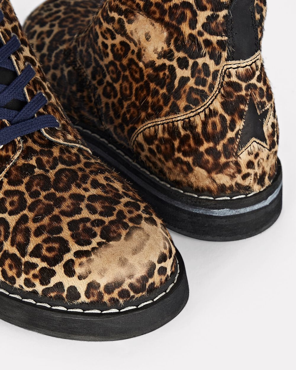 Ele Leopard Calf Hair Ankle Boots - 4