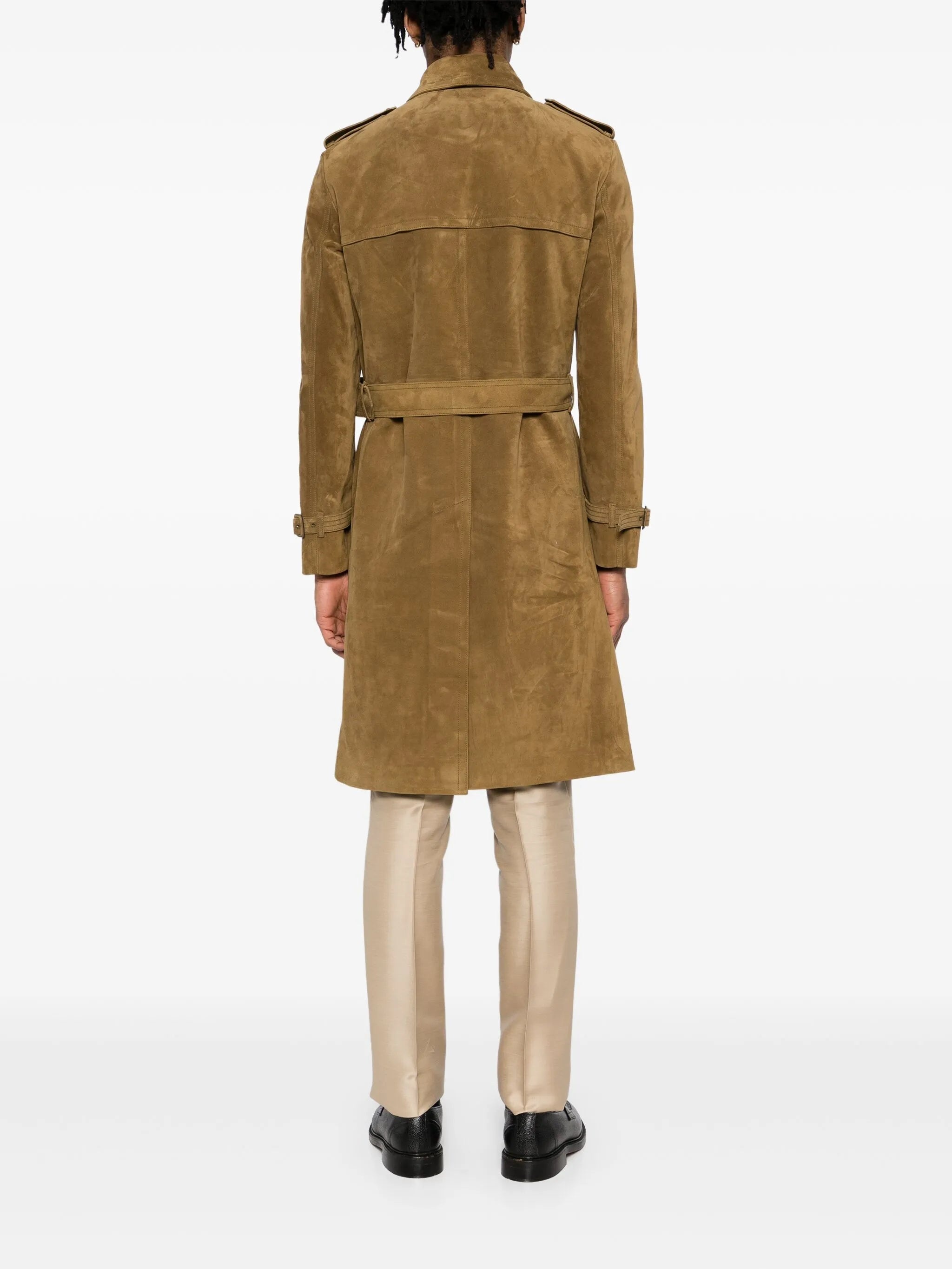 Buttery Suede Trench Coat - 4