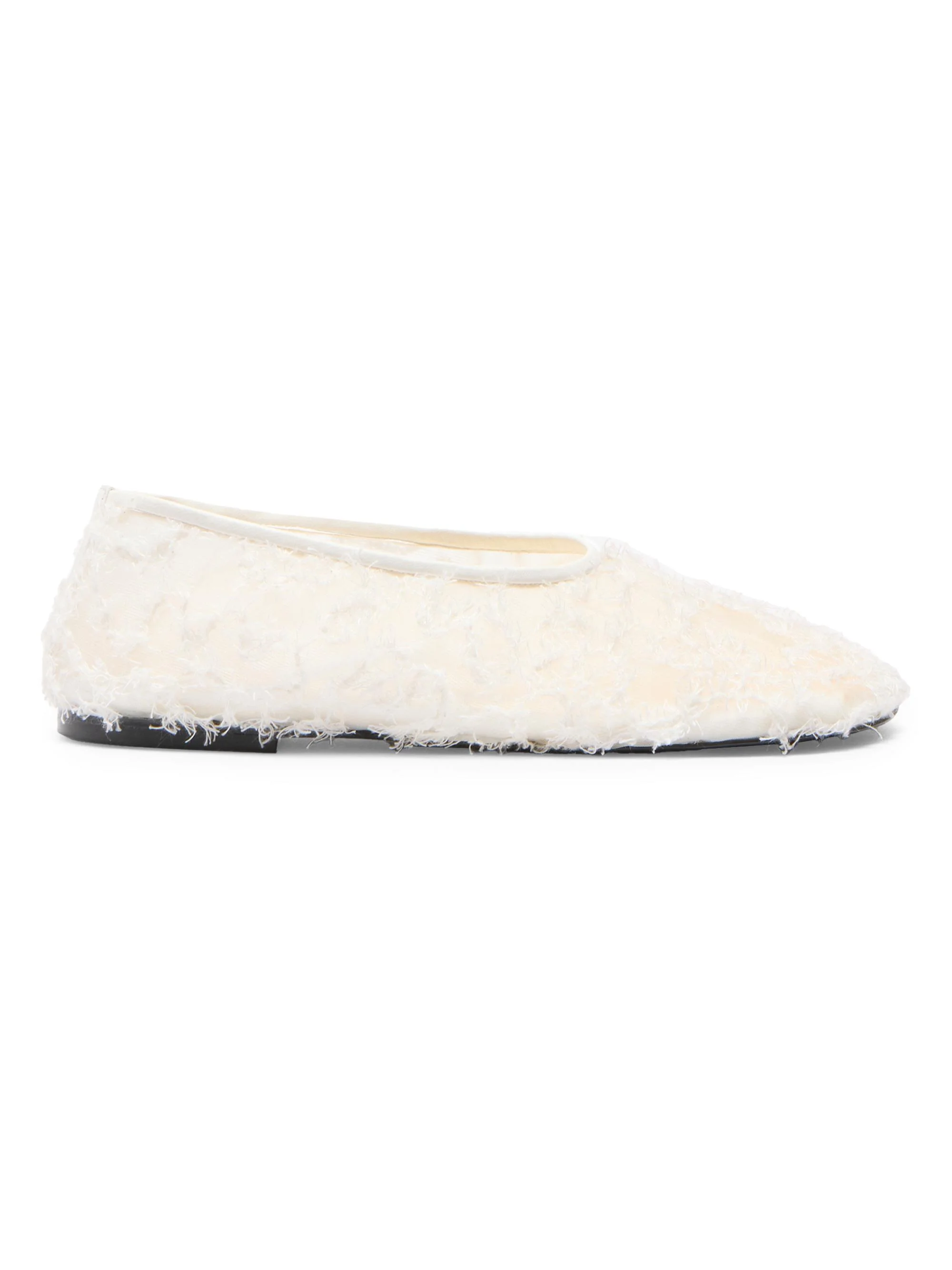 Women's Glove Tweed-Lace Flats - White - 1