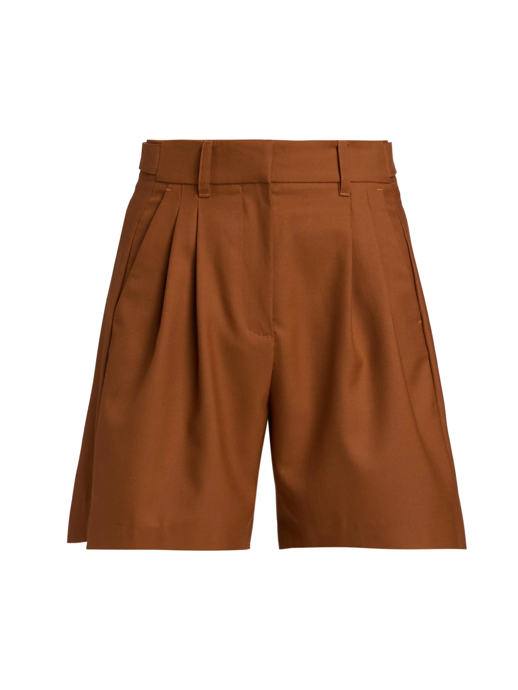 Women's Andora Wool-Blend Long Shorts - Rust - 1