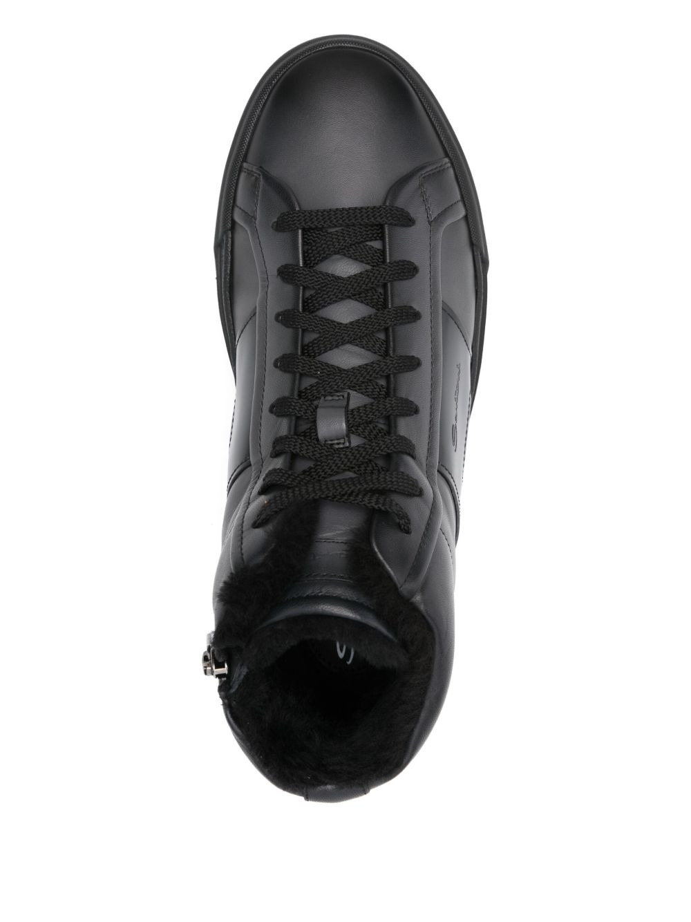 leather zip-fastening high-top sneakers - 4