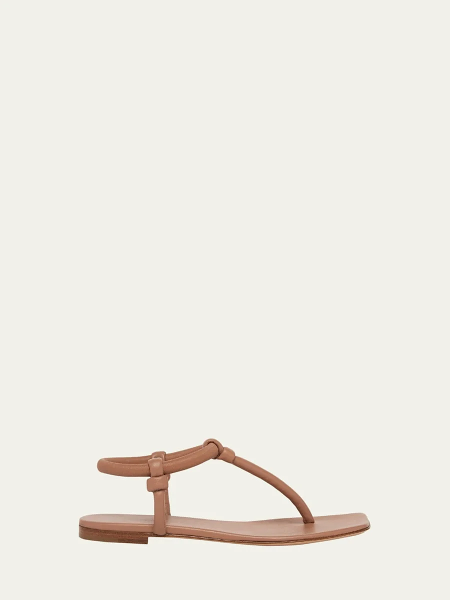 Juno Tubular Leather Thong Sandals - 1