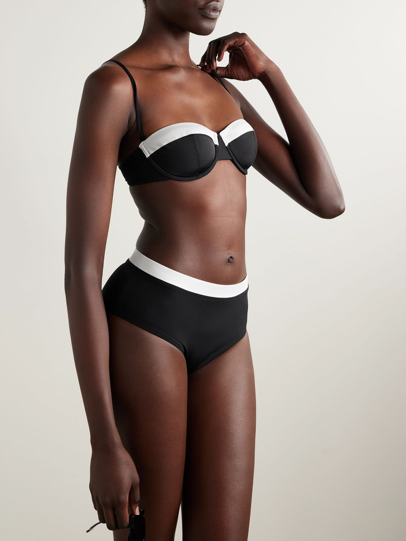 STAUD Jo two-tone underwired balconette bikini top Black outlook
