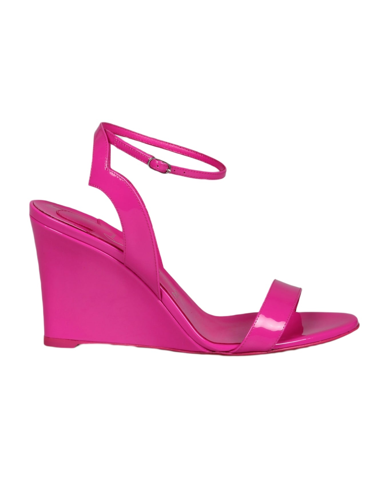 【Christian Louboutin】 Zeppa Chick Sandals Christian Louboutin Zeppa Chick 85mm Patent Leather Wedge